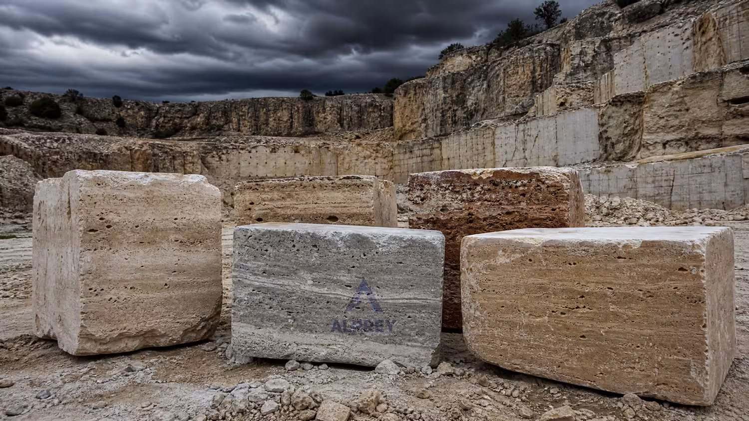 realistic travertine quarry converted