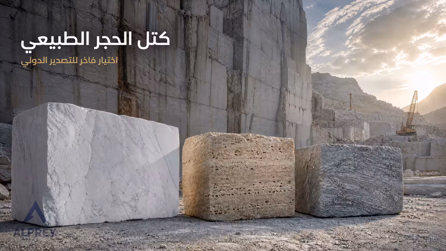 كتل الحجر الطبيعي رخام وترافرتين وأونيكس إيراني ALPREY